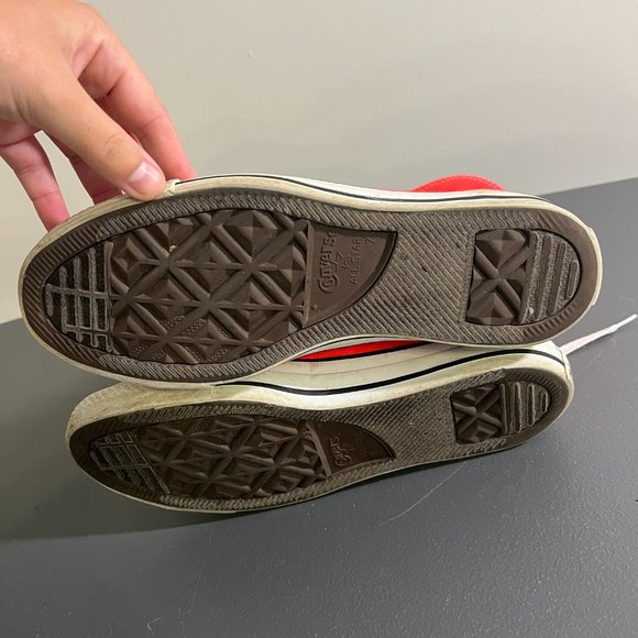 CONVERSE Neon Pink Purple Double‎ Tongue High Top Sneakers (9) - Picture 9 of 10